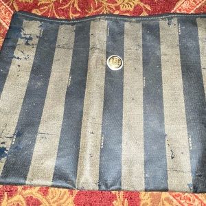 Authentic Vintage Fendi flat stripped pouch